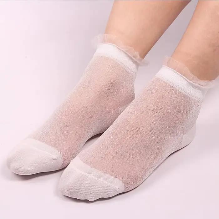 2020 mode femmes paillettes cheville chaussettes printemps été mince soyeux Transparent