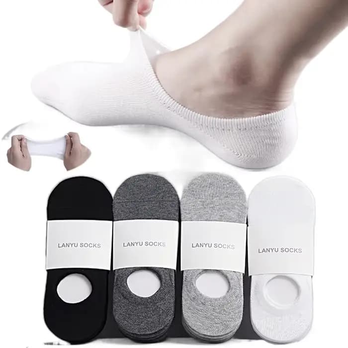 5 paire/lot mode heureux hommes bateau Soc Silicone Invisible coton chaussettes mâle cheville chaussette pantoufles Meia