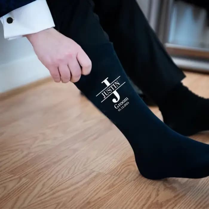 Chaussettes de mariage personnalisées, meilleur homme, marié et page, chaussettes amusantes pour garçon, cadeau personnalisé pour articles de mariage, fournitures de fêtes, décoration de proposition