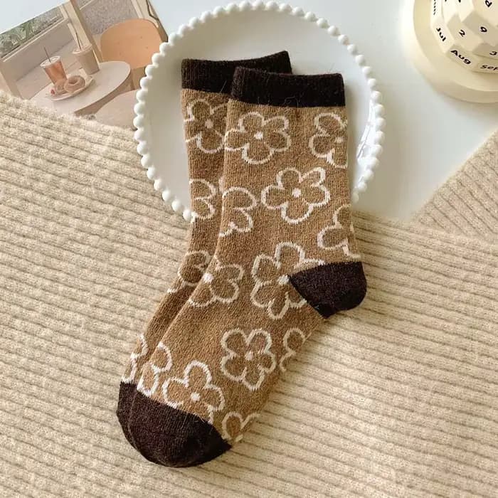Chaussettes tube épaisses en laine Kawaii pour femmes