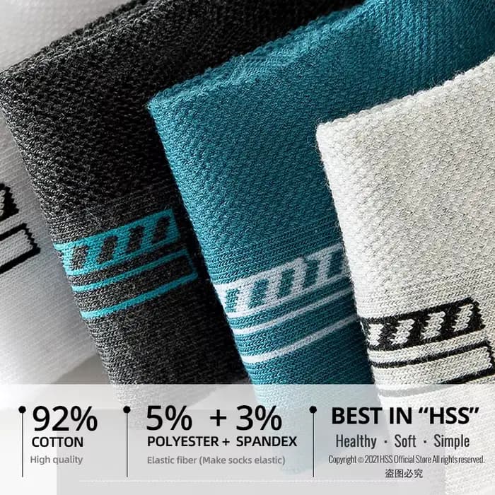 HSS 5 paires coton biologique hommes chaussettes cheville respirant maille sport chaussette décontracté athlétique été mince court Sokken grande taille EU40-46