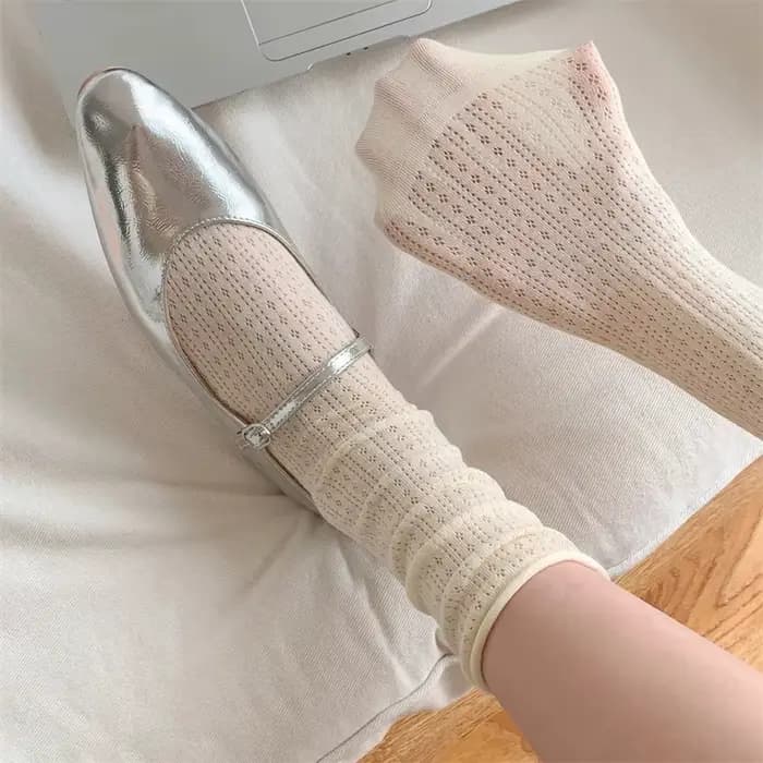 Chaussettes pour femmes mince été nouvelle couleur bonbon évider