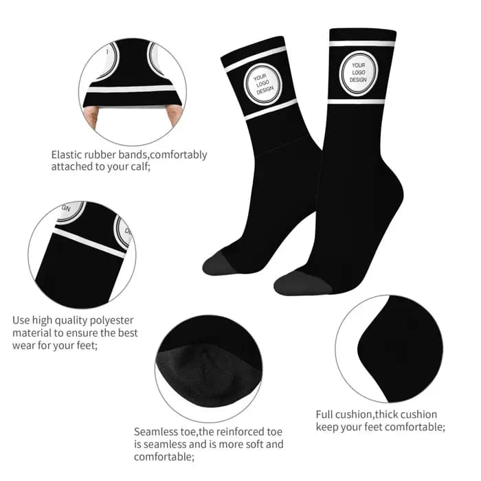 Chaussettes personnalisées avec photos et logo pour hommes et femmes