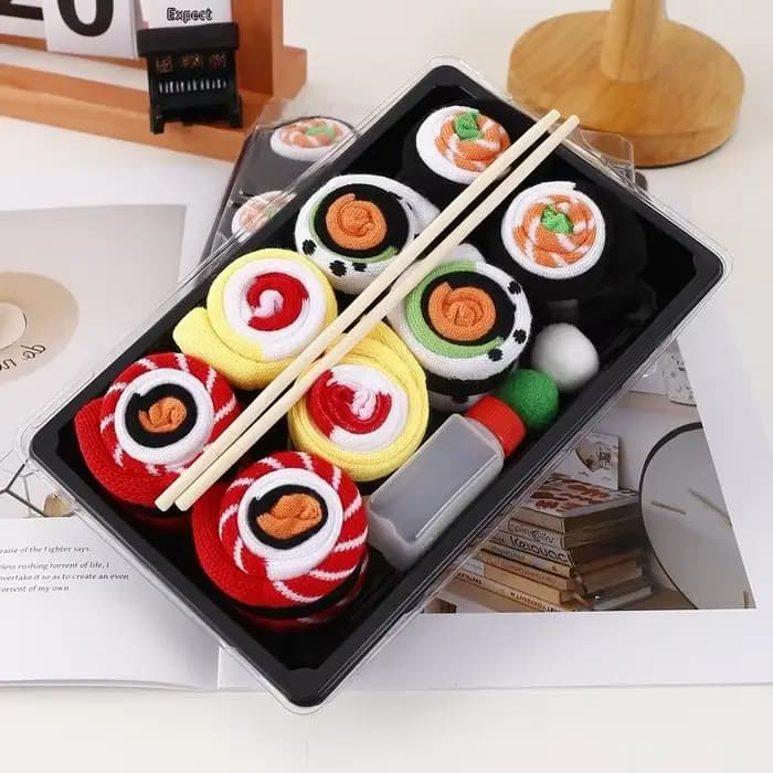 1/3/4/5 paires de chaussettes Sushi Pizza Burger