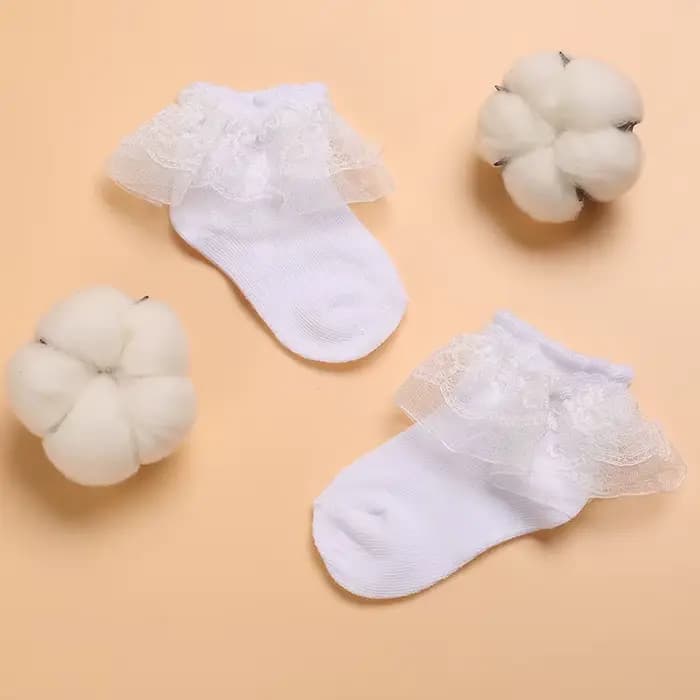 4 paires de chaussettes blanches en coton polyvalentes et adorables pour nouveau-nés garçons et filles de 0 à 1 an