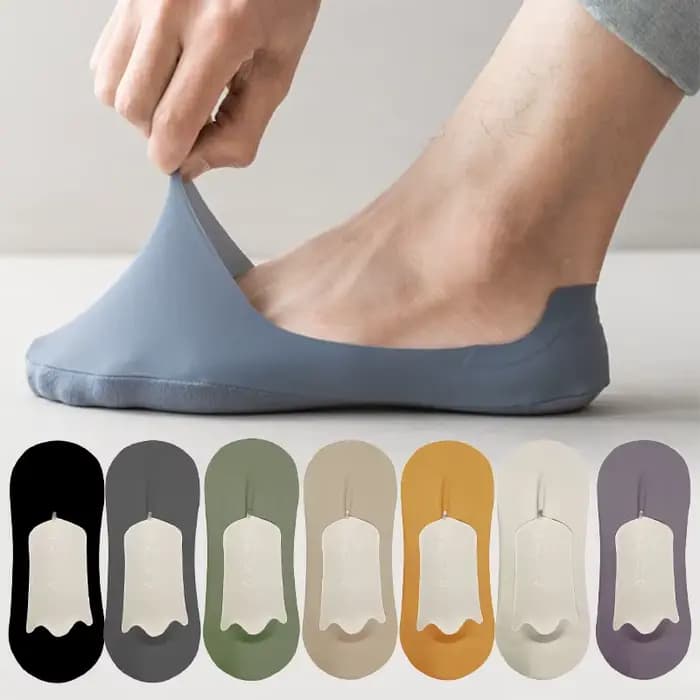 1/8/16 Paires de Chaussettes Bateau Ultra Fines en Soie Glacée pour Hommes
