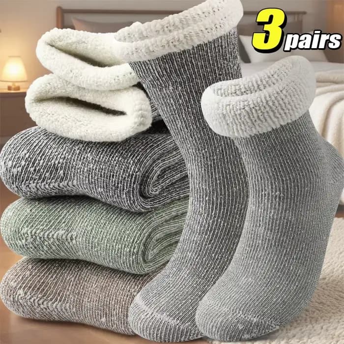 3 paires de chaussettes en laine mérinos Super épaisse pour femmes, chaussettes thermiques d'hiver douces et confortables, chaussettes de Sport de plein air doublées en polaire pour la neige froide