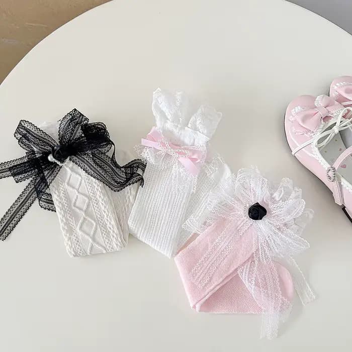 Chaussettes en coton pour filles de 3 à 12 ans