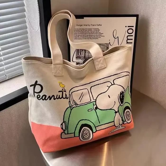 Snoopy Girl nouveau dessin animé mignon mode polyvalent voyage décontracté léger grande capacité stockage épaule Portable sac en toile
