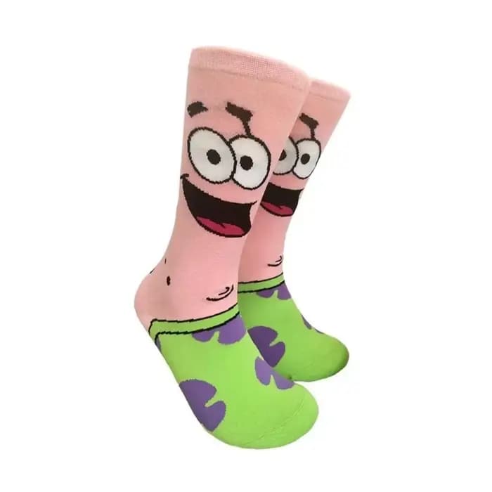 Chaussettes mi-mollet en coton pour homme et femme, motif dessin animé Bob l'éponge, chaussettes de sport Kawaii Patrick Star, chaussettes longues de printemps, cadeaux automne-hiver