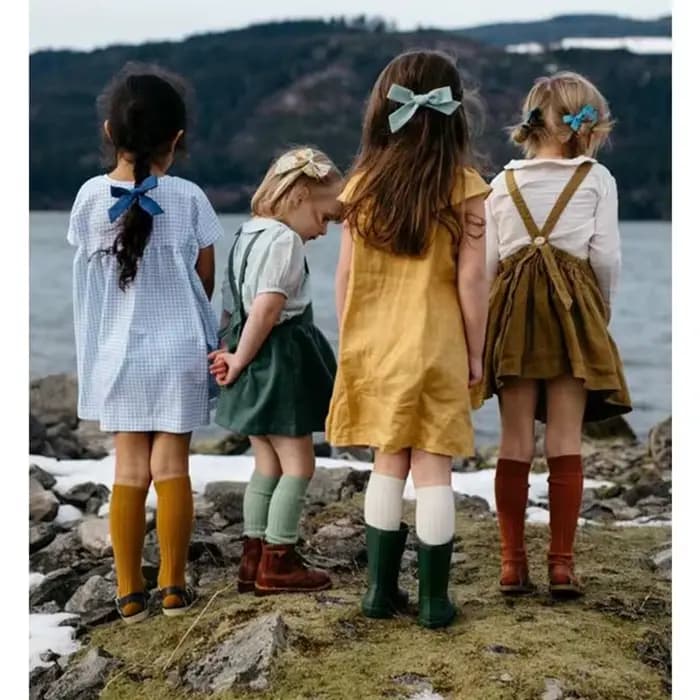 Chaussettes longues hautes en coton pour bébés garçons et filles