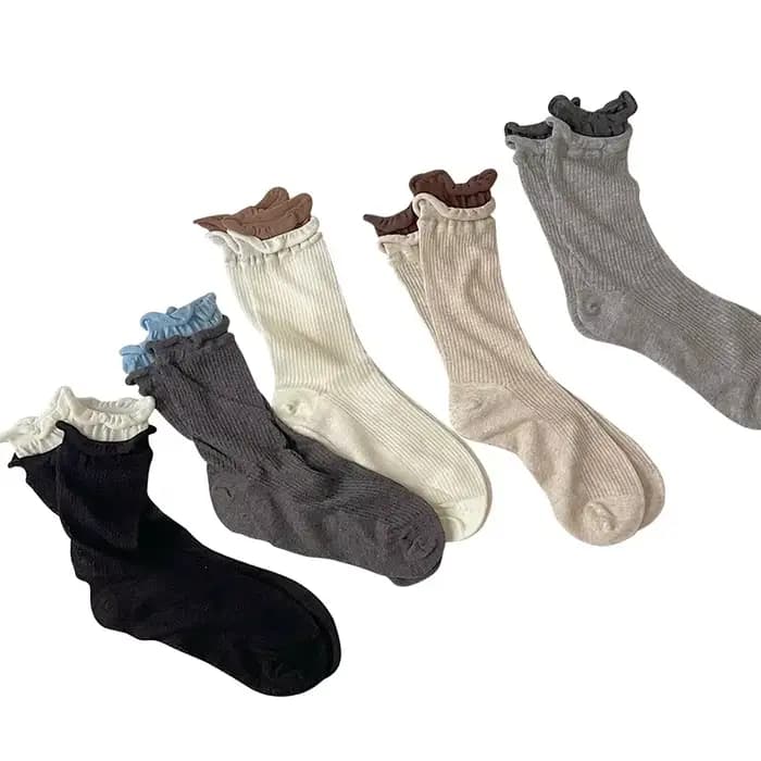Chaussettes Midtube assorties à Double nervuré pour femmes et chaussettes assorties bonbons pour Morandi, bas assortis à la mode pour femmes