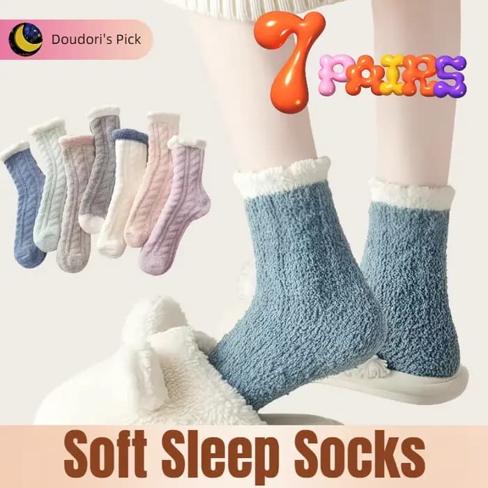 7 paires de chaussettes de sommeil chaudes et colorées pour femmes
