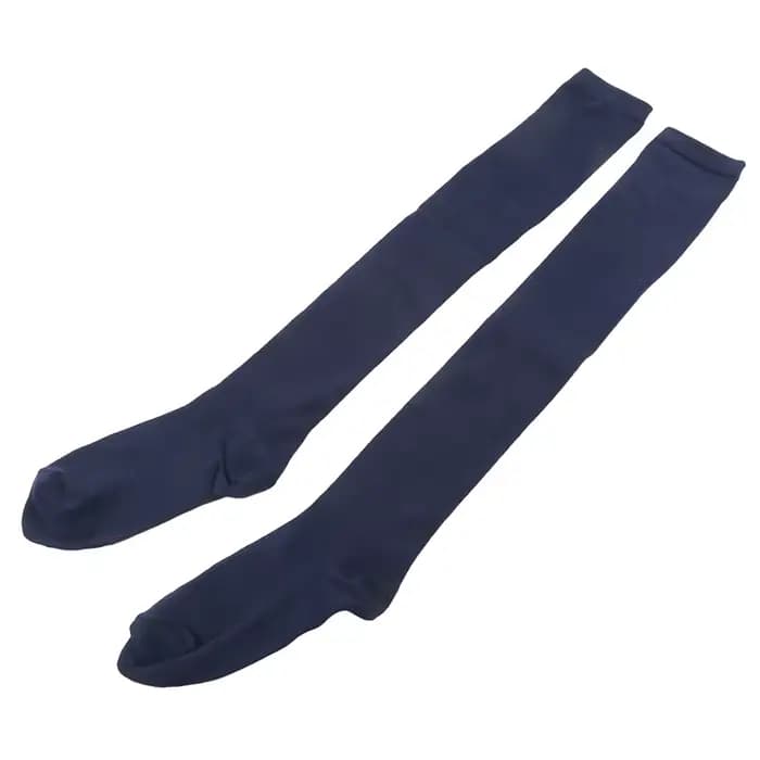 Chaussettes longues rayées noires/blanches pour femmes