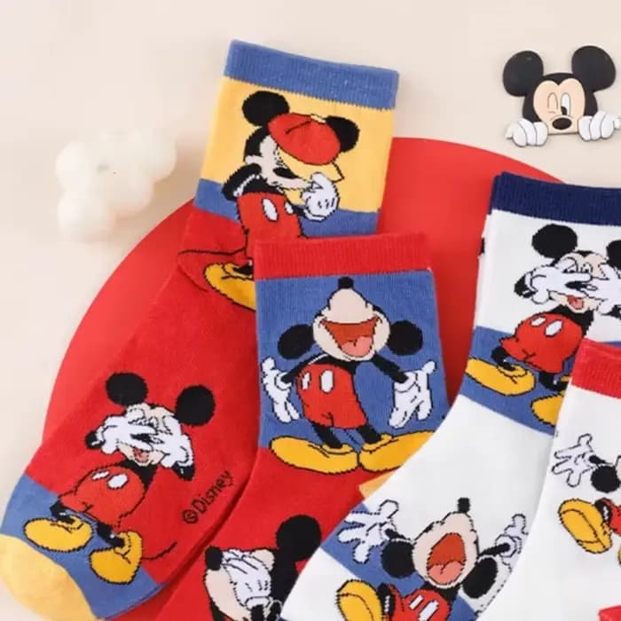4 paires de nouvelles chaussettes Disney Mickey Mouse Rich Graffiti, version coréenne, chaussettes de mode originales pour couple, cadeau pour adolescents