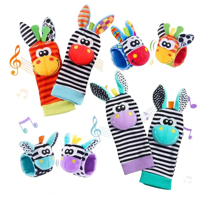 Bébé poignet hochets chaussettes nouveau-né animaux
