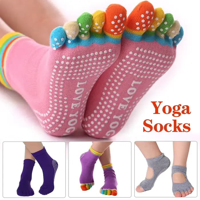 Chaussettes de Yoga colorées antidérapantes pour femmes