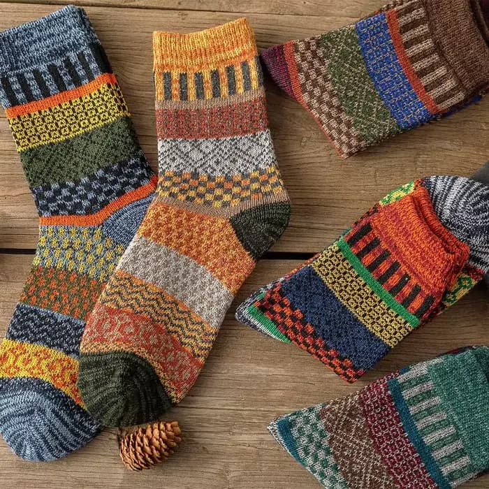 5 paires de chaussettes d'hiver pour femmes - chaussettes tricotées