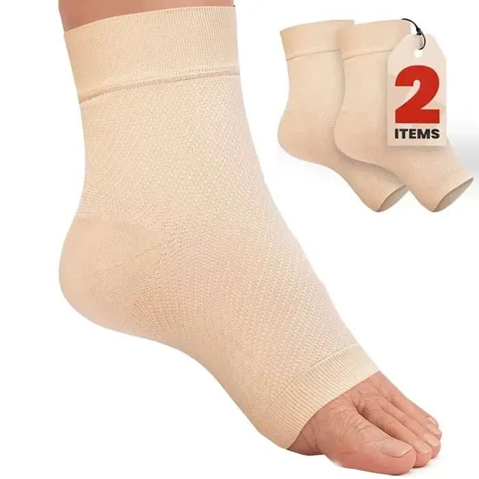 Attelle de cheville, manchon de Compression, bout ouvert, chaussettes de compression pour femmes et hommes pour gonflement, fasciite plantaire, entorse, 2 pièces