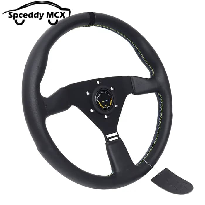 Série GM Style de liaison 13 pouces 320mm 14 pouces 350mm volant de course JDM plat en cuir véritable volant de Sport de voiture
