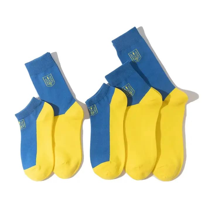 Ukrain drapeau homme et femme chaussettes équipage décontracté mode coton Sox nouveauté printemps automne été cheville chaussette de haute qualité