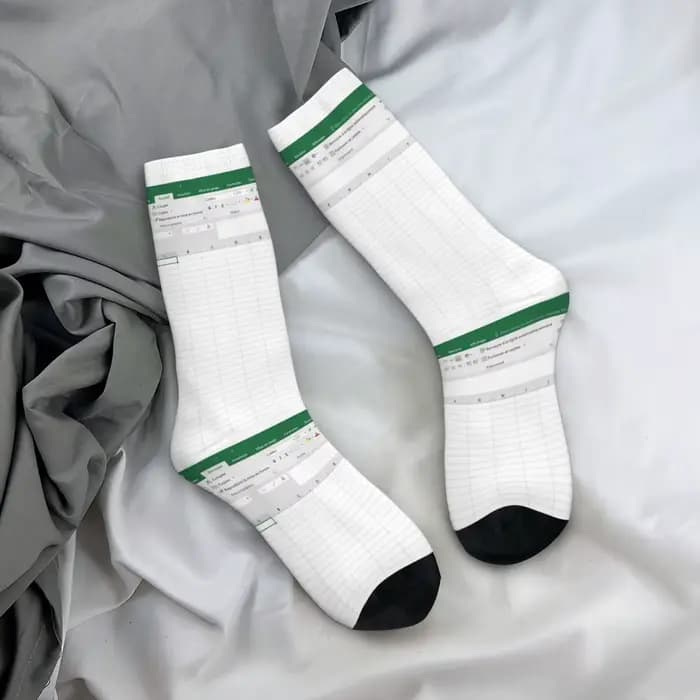 Excel – chaussettes à feuille de calcul, bas Super doux Harajuku, chaussettes longues toutes saisons, accessoires pour hommes et femmes, cadeaux