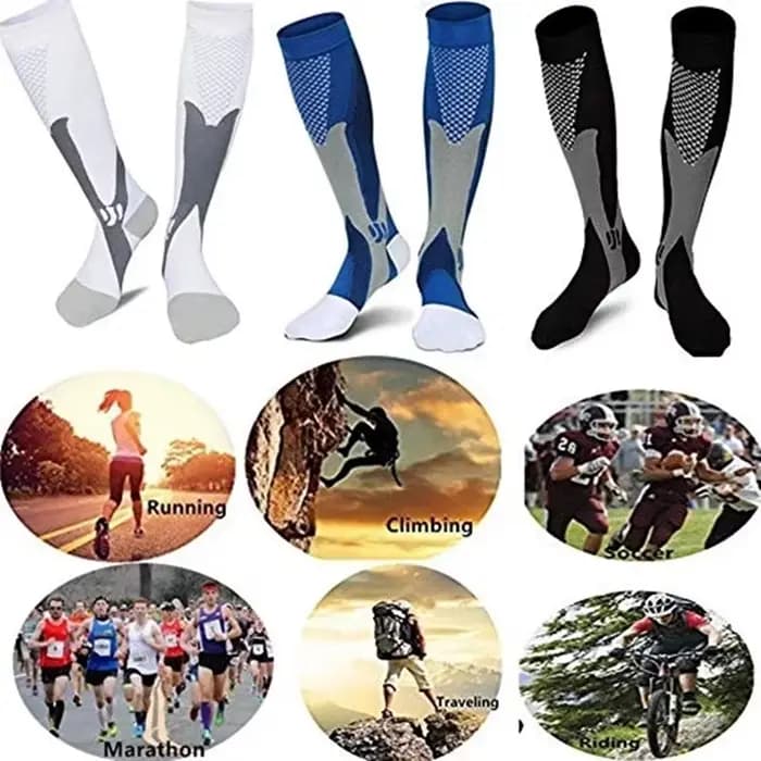 Chaussettes de Compression noires pour hommes et femmes