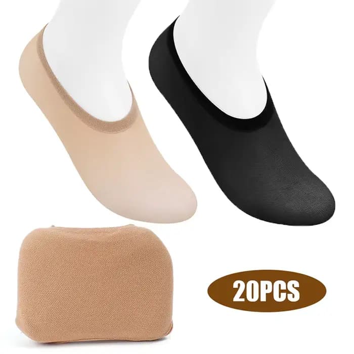40 pièces femmes été chaussures invisibles doublure de chaussure formateur ballerine bateau chaussettes dames mince