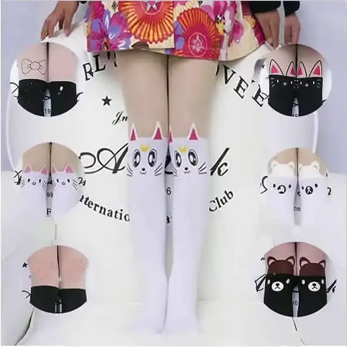 Collants en coton à motif de chat pour bébé fille