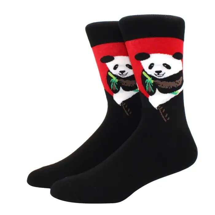 Hommes heureux amusant chaussettes impression art mignon printemps animal