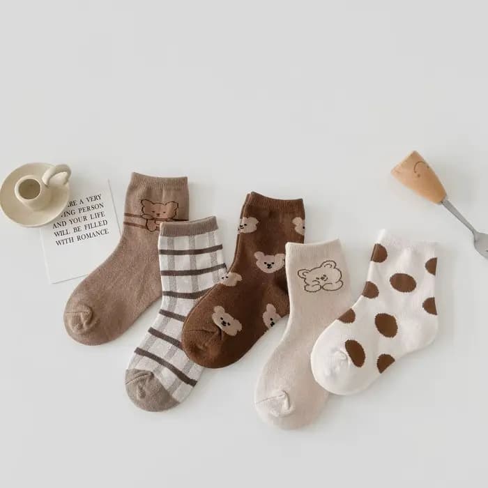 Chaussettes de sport pour enfants, 5 paires/lot, plusieurs styles, pour filles et garçons, printemps-automne, liquidation
