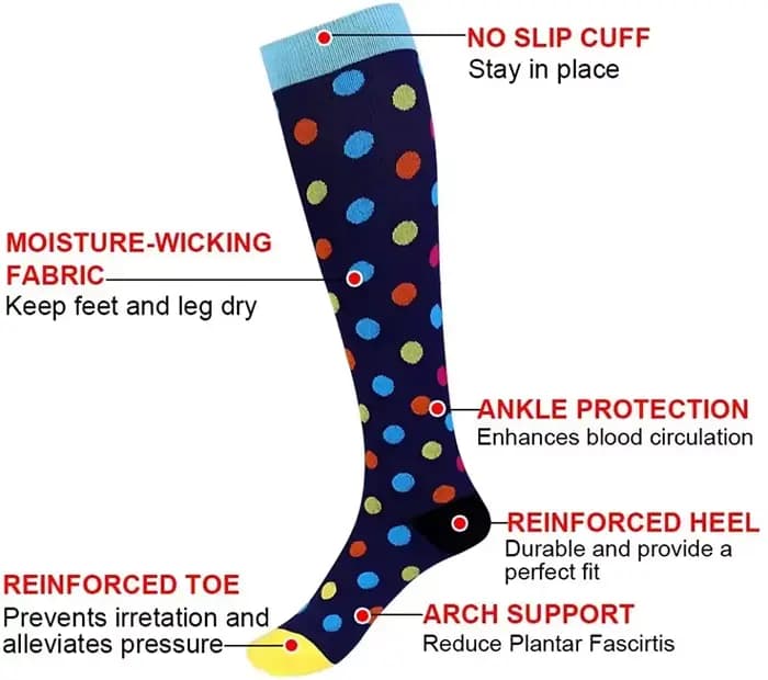 3/5/6 paires de chaussettes de Compression exercice alpinisme course