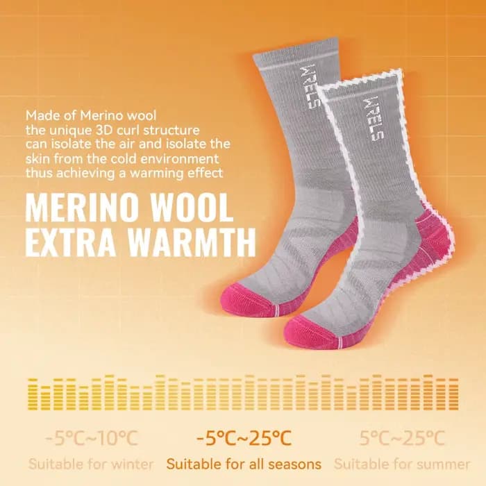 WRELS 1/2/3 chaussettes en laine mérinos thermique chaud équipage hiver botte chaussette évacuation de l'humidité