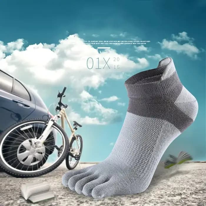 6 paires/lot été hommes chaussettes de sport couleur unie doux respirant coton cheville 5 doigts