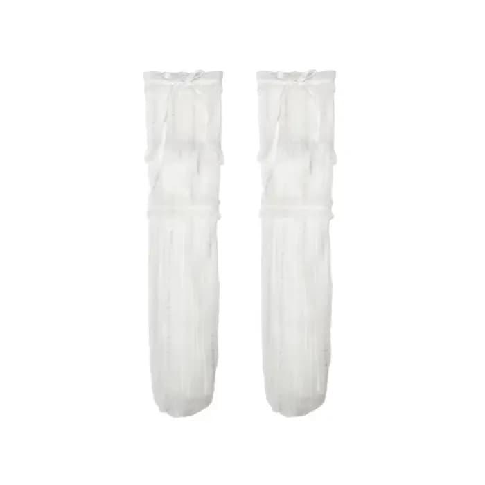 Chaussettes respirantes en dentelle avec nœud pour femmes