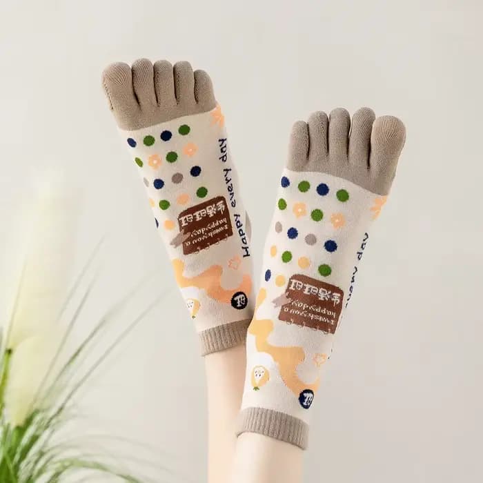 Chaussettes en coton à cinq doigts pour femmes