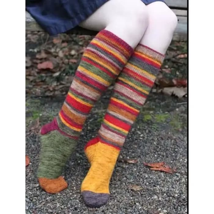 Chaussettes de noël en coton à rayures colorées pour femmes