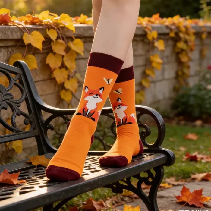1 paire de chaussettes mignonnes et adorables à motif renard pour hommes et femmes