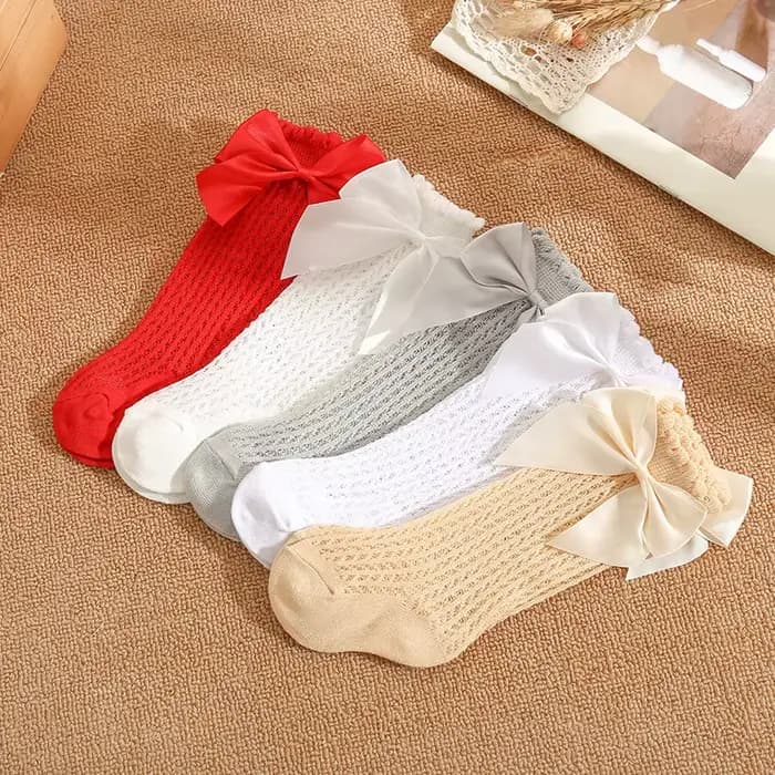 Chaussettes d'été pour bébé, mignonnes, à gros nœud, hautes aux genoux, pour enfants, garçons et filles, nouveau-né, chaussettes en coton, accessoire pour bébé