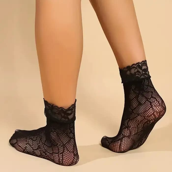 5 paires dentelle femmes maille chaussettes été élastique Transparent cheville