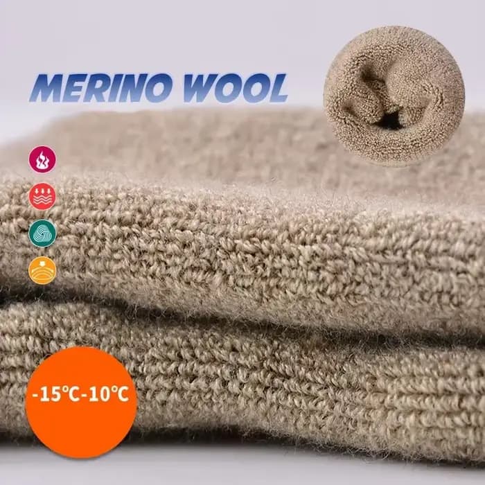 Chaussettes thermiques épaisses et respirantes en laine mérinos pour hommes et femmes