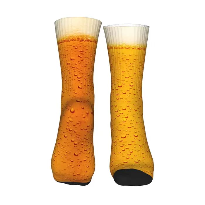 Chaussettes unisexes pour hommes avec motif de bulles de bière
