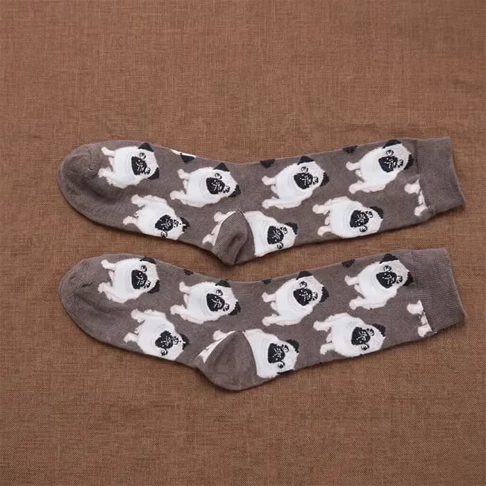 1 paire de chaussettes unisexes avec base brun grisâtre