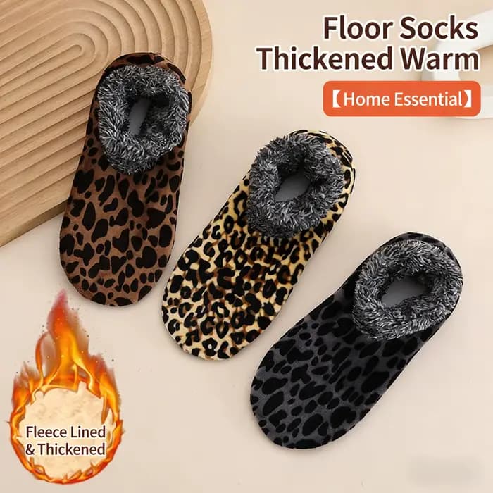 Chaussettes de sol imprimées léopard pour hommes et femmes