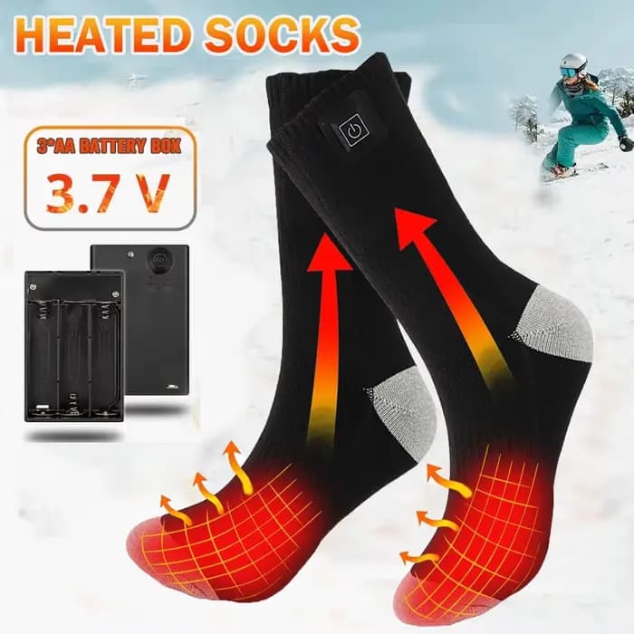 Chaussettes chauffantes avec boîte à piles