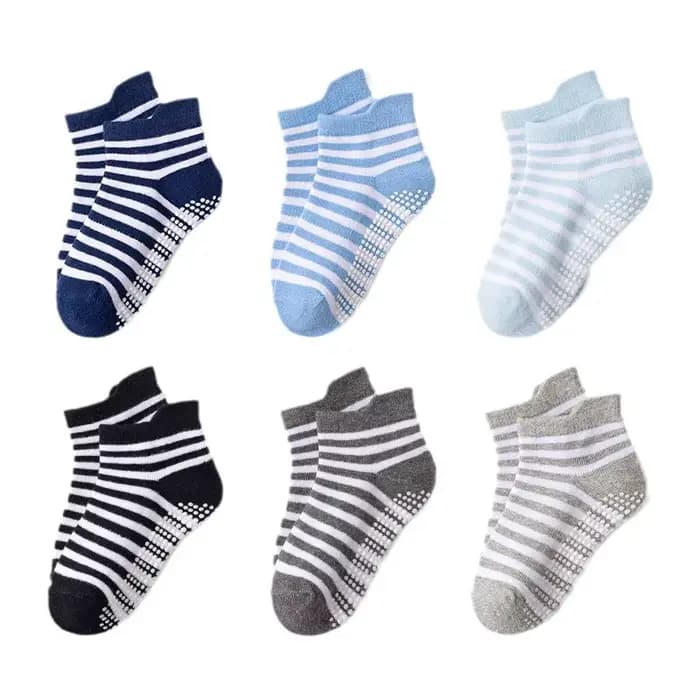 6 paires de chaussettes antidérapantes pour enfants de 0 à 5 ans