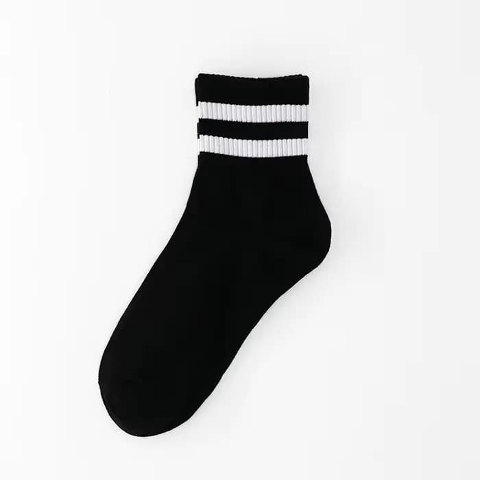 Hommes chaussettes Vintage deux rayures sport Hip Hop athlétique blanc noir coton cheville