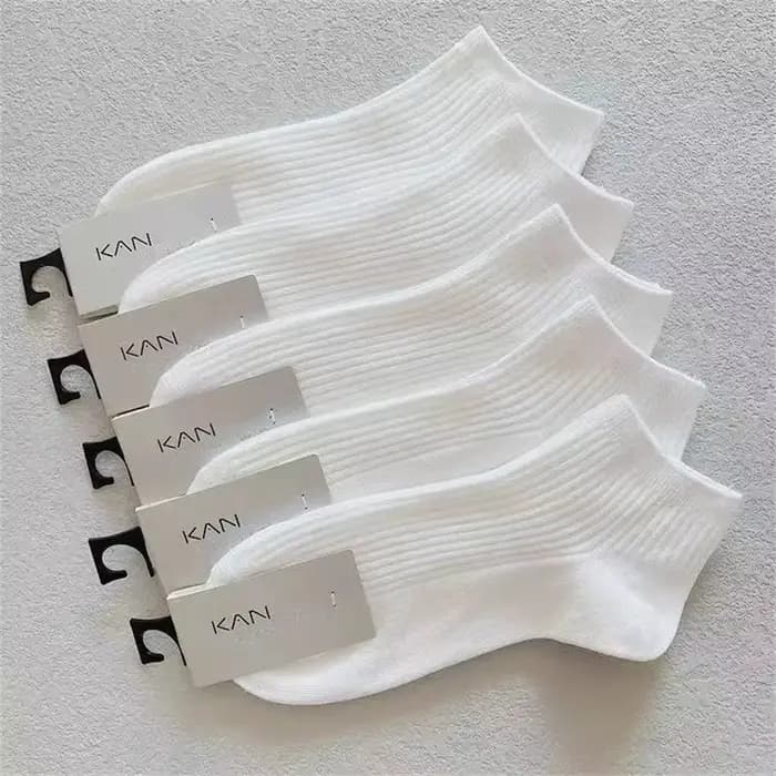 5 paires/pack chaussettes femmes 100% coton Invisible absorbant la sueur filles Tube bas bateau