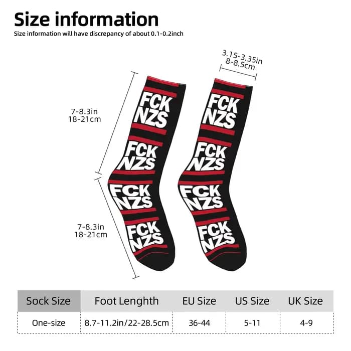 Fck Nzs Chaussettes Kawaii Bas Chaussettes d'extérieur douces pour hommes Chaussettes antidérapantes graphiques d'hiver