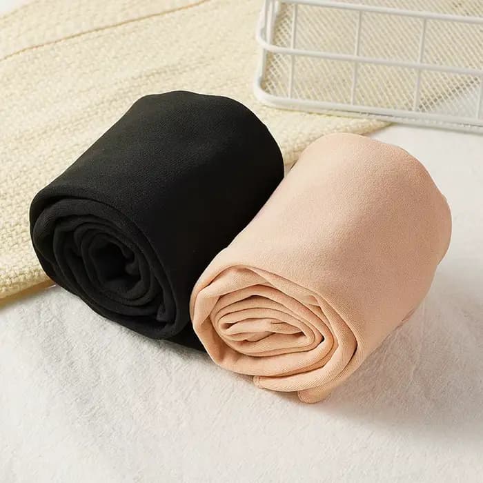 Peau noire automne hiver chaud genou mollet chaussettes femmes doublé polaire épaissir mince neige